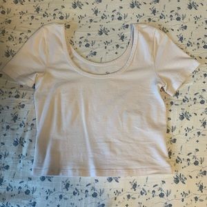 white cropped t-shirt from So favorite layering tee